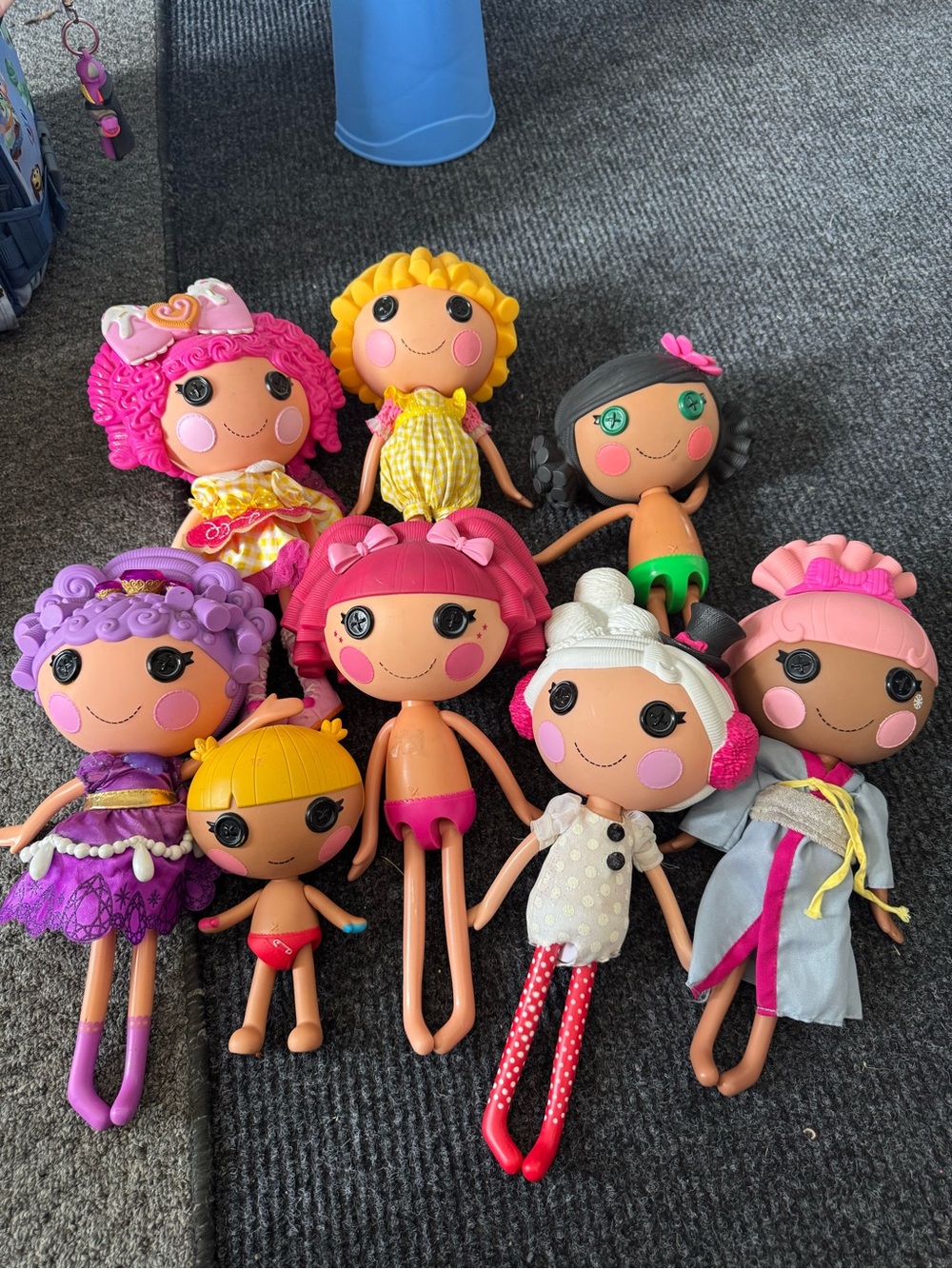 Lalaloopsy-Inspired Pink and Multicolor Kids Doll Set - Soft Vinyl Play Dolls